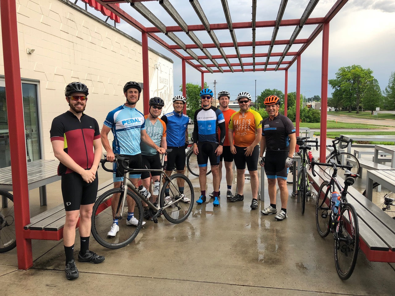 Kaldi's Coffee team members on their bikes