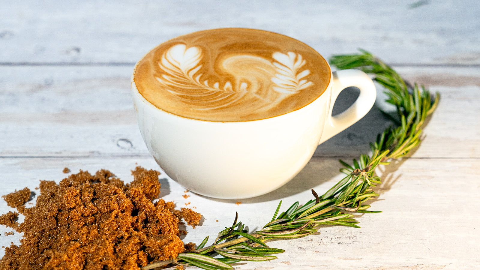 Brown Sugar Rosemary Latte in a cup