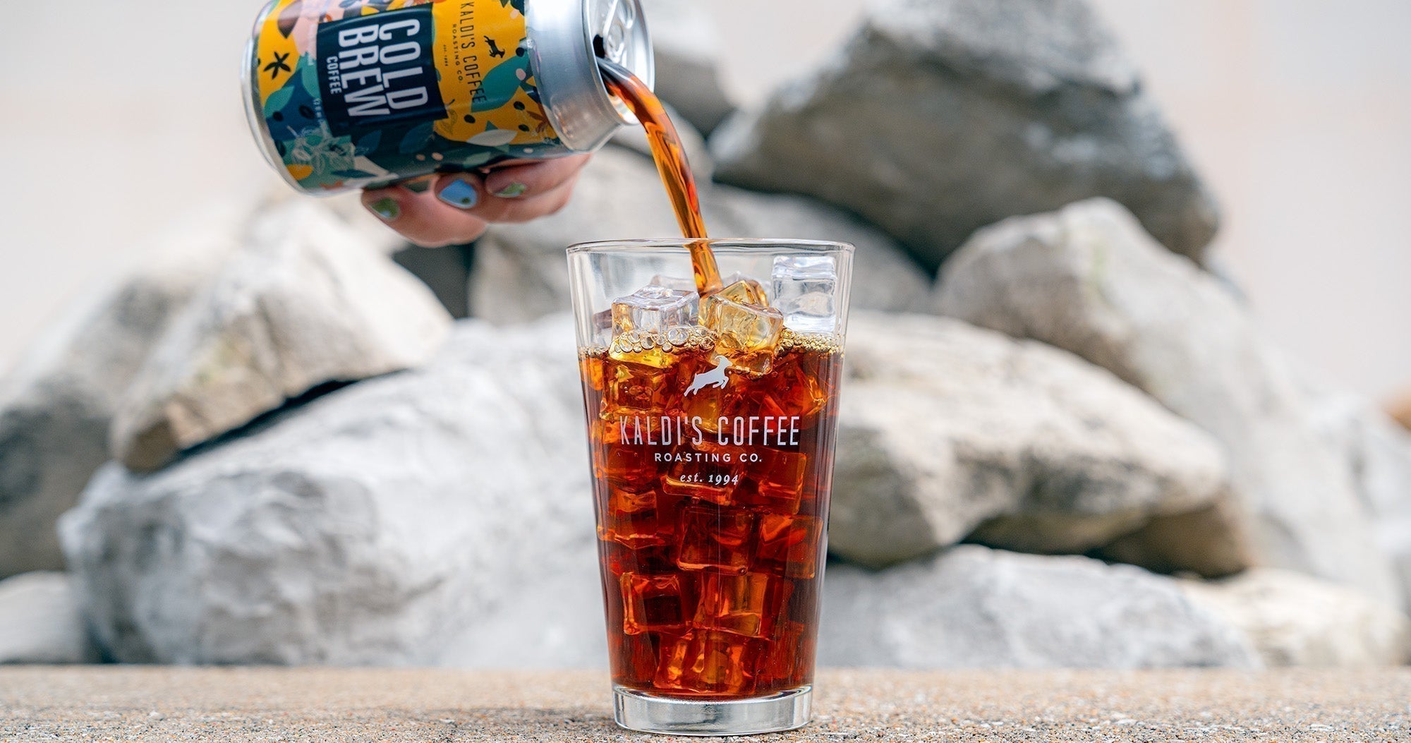 A glass of Iced Kaldi's Coffee Cold Brew