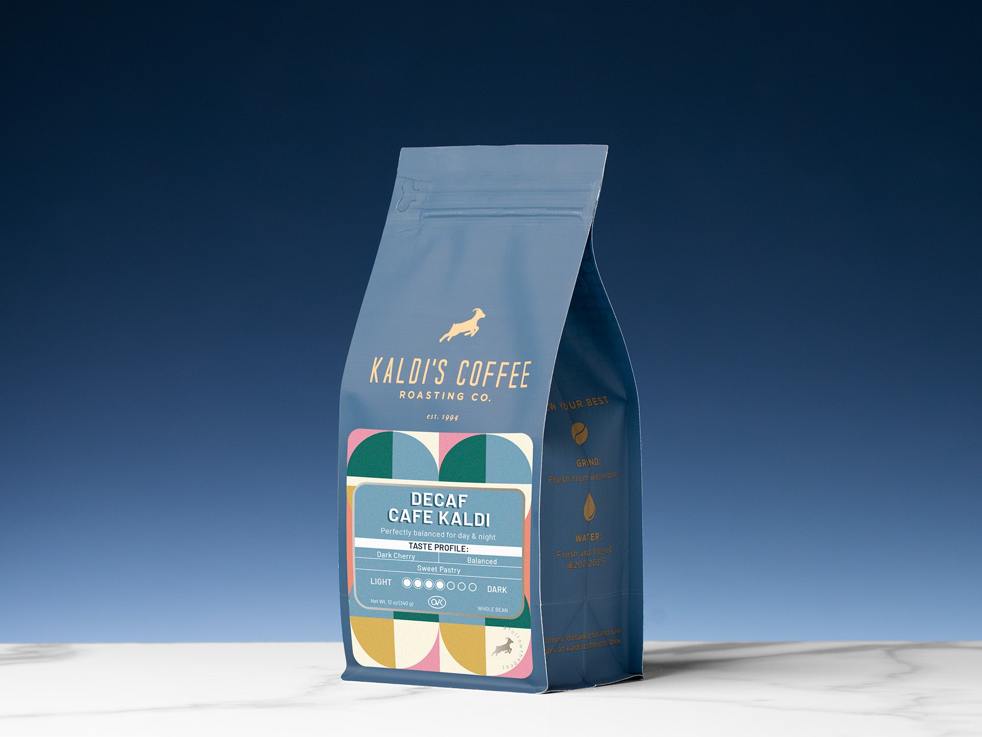 12oz bag of Decaf Cafe Kaldi
