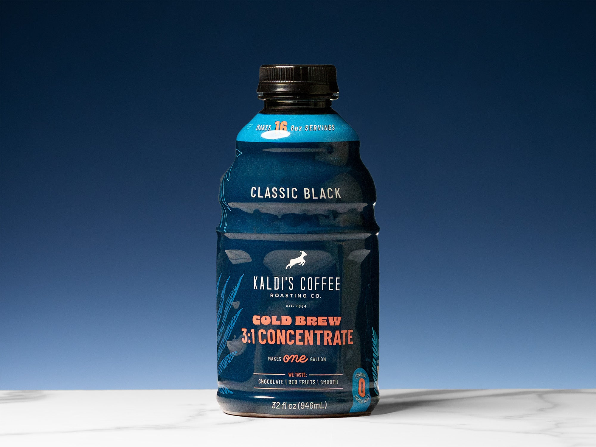 A 32 oz bottle of coffee concentrate