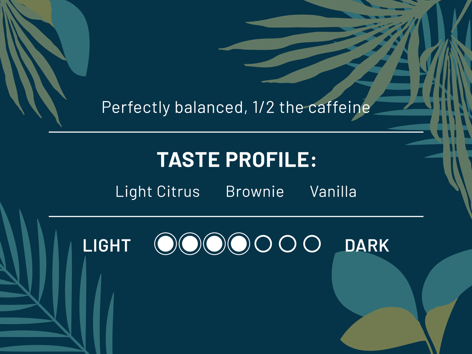 2 the caffeine. Taste Profile: Light Citrus, Brownie, Vanilla. Roast Level 4 out of 7