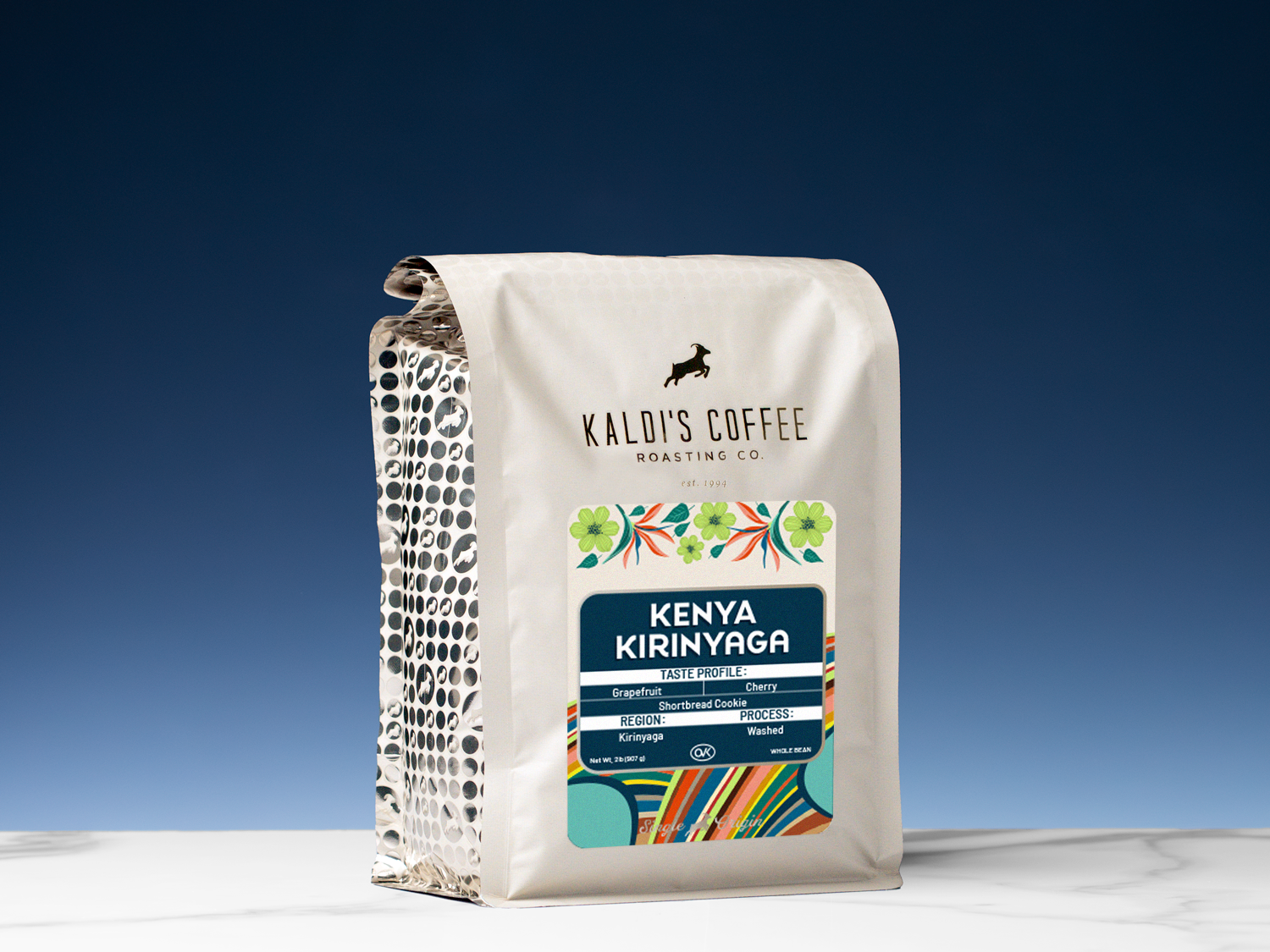 A 2lb bags of Kaldi's Coffee Kenya Kirinyaga
