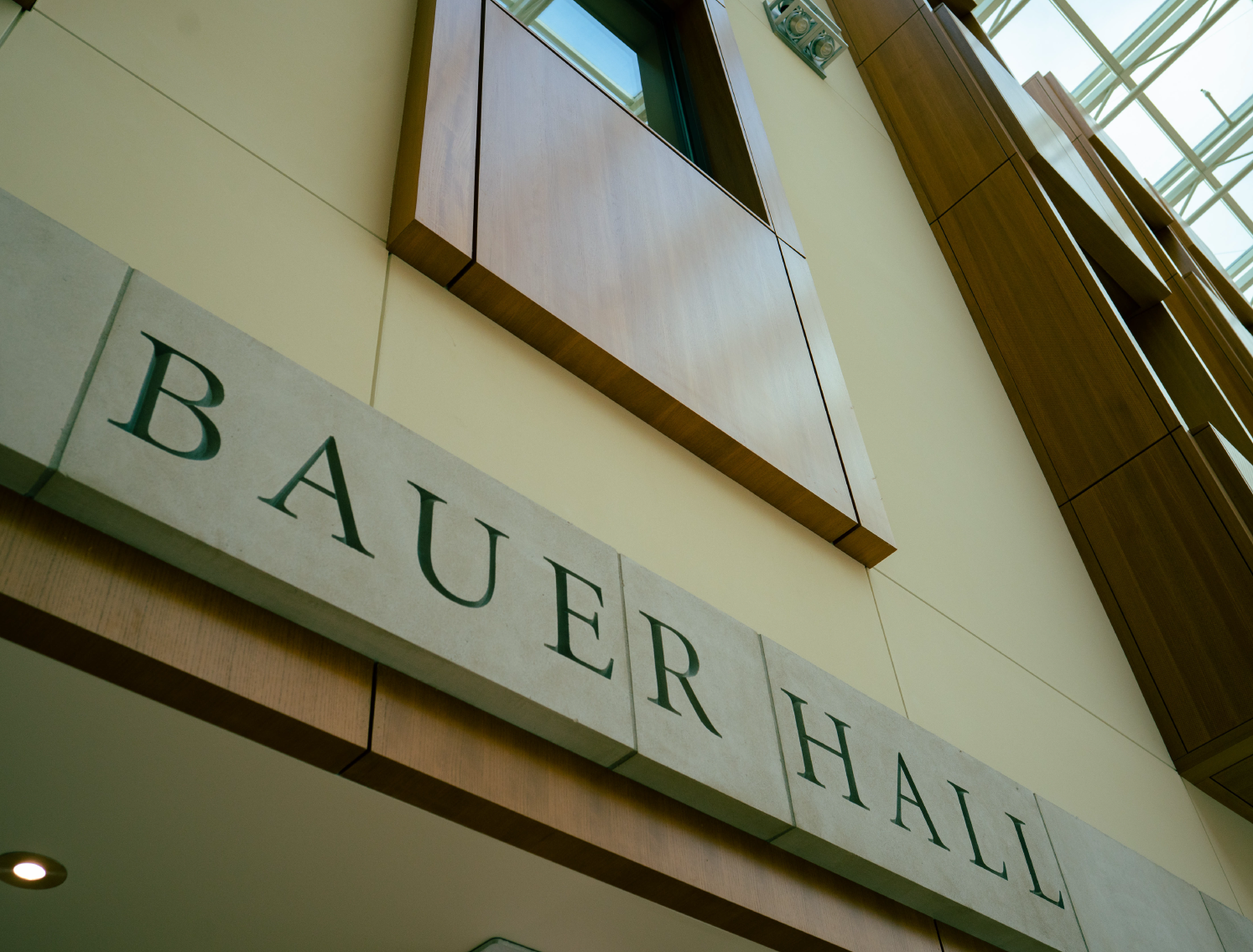 image of bauer hall sign